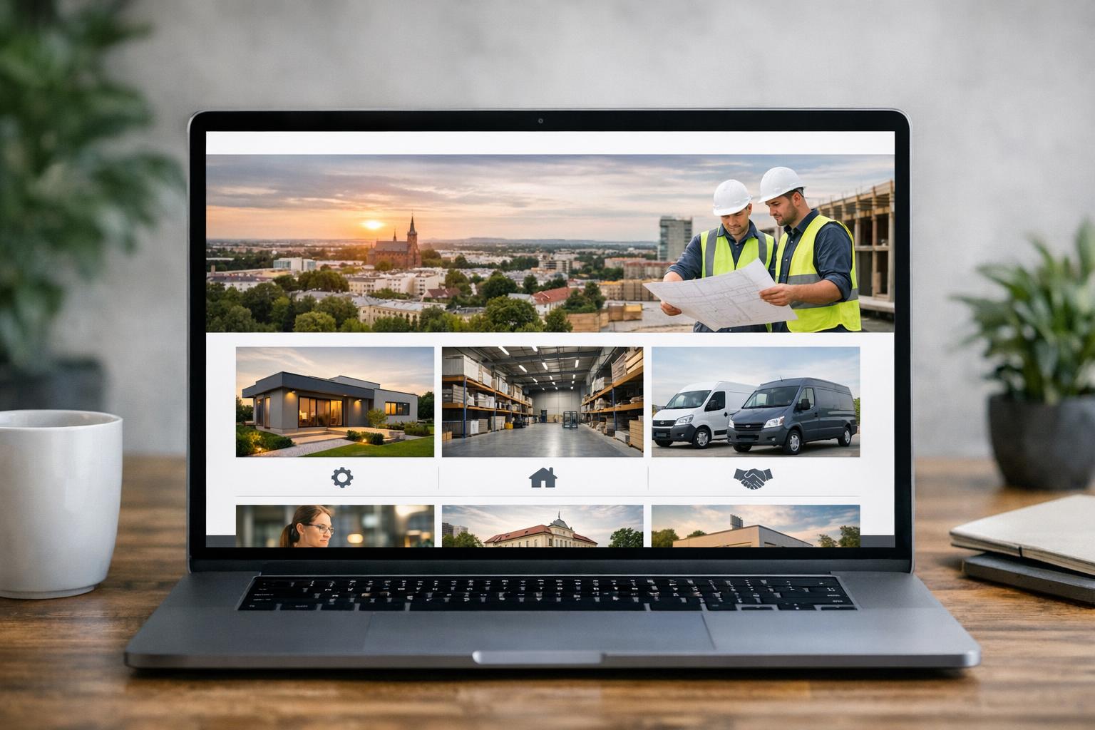 Zdjęcie: nowoczesna strona lokalnej firmy z Radomia na ekranie laptopa