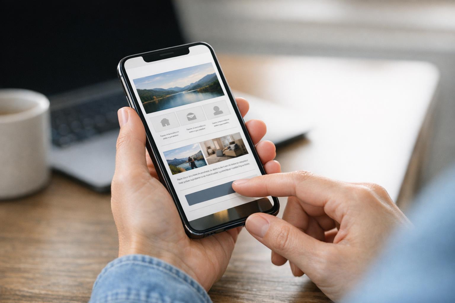 Zdjęcie: interakcja użytkownika z responsywną stroną na smartfonie